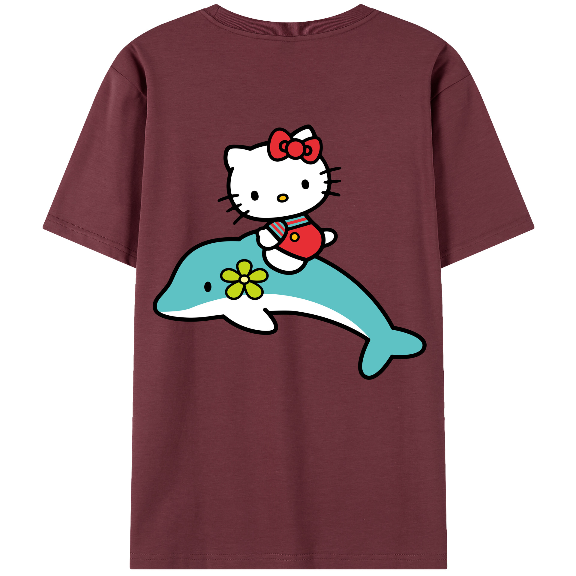 （画像用） Hello Kitty ハローキティ 綿100％半袖Tシャツ（背面プリント）